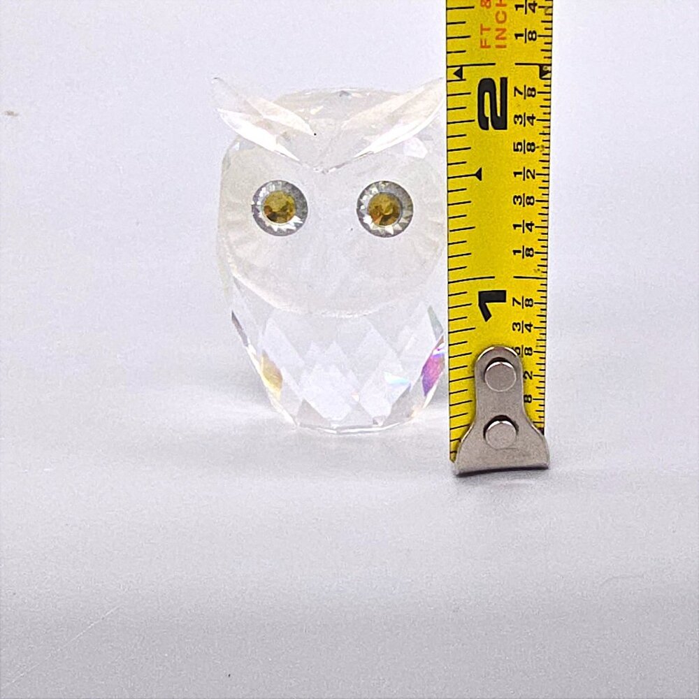 VTG Swarovski Crystal 2" Small Retired Owl Figurine Citron Eyes Woodland Friends - Picture 7 of 7